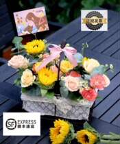 Kid new pastoral wrought iron portable metal rattan Flower Pot Picnic in flower basket woven flower arrangement living room