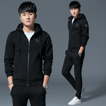 Jordan No Spring Autumn Casual Men Sportswear Suit 361 Big Code Fall Tandem Cap Running Suit Pure Cotton Three Sets Tide