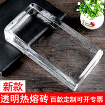 Square transparent glass crystal brick partition wall bathroom bar garden style background wall