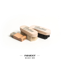 Leather shoes friends wooden handle horse hair shoe brush Paraboot suede care brush smooth polishing brush dust removal brush
