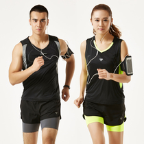 Men and women outdoor sports suit summer track suit fitness running marathon quick-dry thin breathable vest shorts
