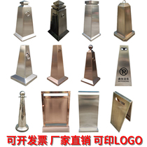 High-end stainless steel road cone Parking sign pile roadblock ice cream bucket square cone reflective cone isolation pier warning road cone customization