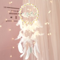 Girl heart flutter dream catcher wind chimes Finished decorative materials Room small hanging ornaments Hanging accessories diy shop dream net