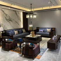 New Chinese style solid wood ebony wood sofa combination simple living room Zen furniture custom size villa high-end