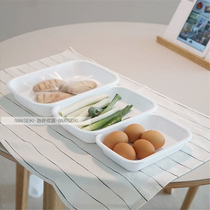 Japanese original imported pure white tray kitchen cooking tray fruit and vegetable ingredients storage tray bread tray