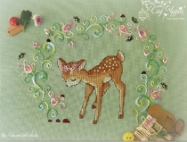 Liu Nian Jinxiu DMC cross stitch self-matching kit non-printed special needle garden deer dazzling color line
