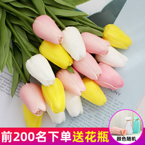 ins wind upscale tulip emulation flower home living room decoration fake flower table noodles dry flower bouquet photo swing piece