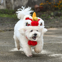 Year of the Tiger New Year lion dance headdress hat dog pet New Year cat small dog New Year festive dress