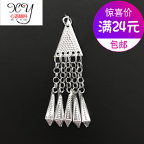 New Miao silver ethnic minority clothing Silver Miao silver bubble silver piece DIY accessories Triangle hanging sesame seeds