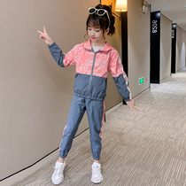 Tennis Red Girl Autumn Clothing Suit 2022 New CUHK Childrens clothes Yangqi Fashionable Spring Autumn Girls Sport Two Sets