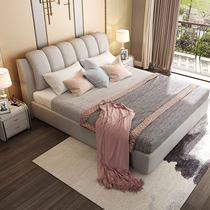 Cloth bed double master bed wedding bed light luxury ins Net red bed bedroom Nordic Furniture bed modern simplicity