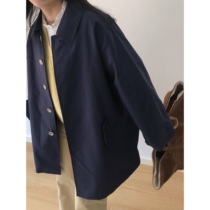 MaLaness 22SS Spring days Elegant Blue Sea High Quality Anti-Fold fabric with long style coat of wind