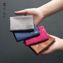 Tea towel absorbent thickened cotton linen kung fu tea set accessories tea table fabric towel Chinese style Zen tea cloth pot coaster