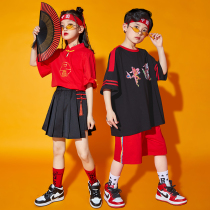 Childrens cheerleading National Chauhan Costume Kindergarten Performances Costume Elementary School Childrens Games Performance clothes Mens girls suit