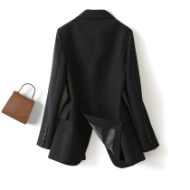 Spring-autumn suit jacket woman 2022 Spring dress free of charge waist and body design feeling small small west suit black