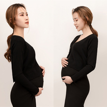 The new pregnant woman in the studio to write real clothing photography photo-themed surrogacy mommy big belly art photos private room for pregnant women