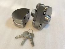 Glass door lock free hole single double door tempered glass door lock bathroom glass door floor latch lock free hole