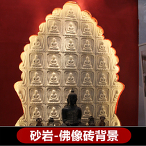 Artificial sandstone relief background wall brick Entrance background wall Buddha statue background wall Sandstone Buddha statue brick