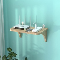 Projector wall bracket household wall set-top box shelf solid wood WiFi small shelf non-perforated bracket