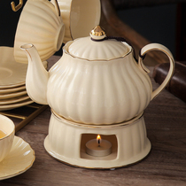 English coffee cup simple household glass tea pot Fruit set European afternoon tea set Candle plus heat resistance