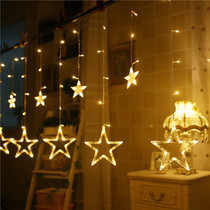 Christmas led star lights small Lantern string lights star curtain hanging lights romantic hipster ins Net red decoration