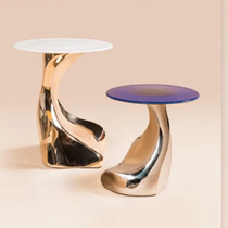 Eurostyle improvised modern designer plated GRP corners a few creative living room sofa marble tree root tea table