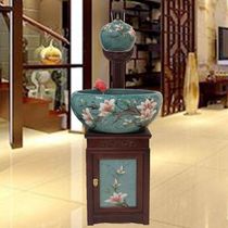 New Jingdezhen ceramic automatic circulation flow water oxygenation filter goldfish tank living room decoration large ornaments