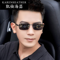 Box sunglasses mens small frame sunglasses trend polarized driving special eyes anti ultraviolet driving glasses