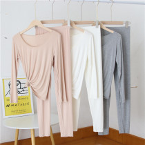 Modale Ultra Slim Fit Autumn Pants Lady Suit Beauty Body Pure Cotton Sweatshirt Workout Undershirt Warm Underwear Woman