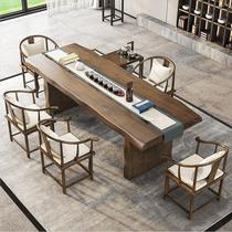 Tea table Balcony New Chinese Kung Fu tea table Tea solid wood board Modern simple living room tea table Zen tea table and chair