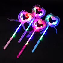 Creative luminous toy accessories Bear flash stick magic fairy stick Night market stall toy love magic stick