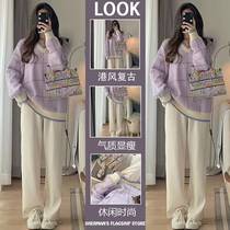 Pregnant Woman Spring Clothing Suit Fashion Spring Autumn New outdoor net red blouses autumn and winter long sleeves sweaters and undershirts Two sets