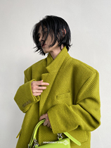 GENESISBOY(11 11AM00:00) self-made fashionable temperament oblique stripe tweed suit jacket tide
