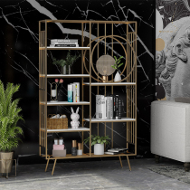 Simple wrought iron bookshelf Nordic light luxury floor rack living room porch display stand creative study bookcase