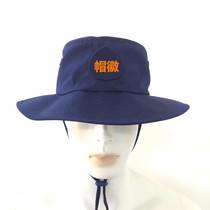 Dark blue fire round edge hat Flame blue summer sun hat Fisherman hat outdoor sun hat Jihua
