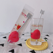 Creative cute long handle silicone tea maker love tea filter ball Office flower tea filter Valentines Day gift