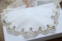 Handmade clothing accessories Japanese cotton mesh gold thread lace gold thread star mesh embroidery lace width 7cm
