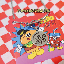 PIDO fart Pocket Shop cartoon earth cool illustration cute burger round necklace