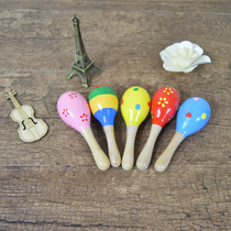 Baby small sand hammer wooden wooden exercise hearing grasp 0-1 year old baby toy percussion instrument