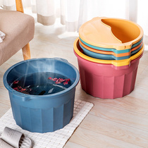 Household over the calf plastic health massage roller foot bath bucket Foot bath tub thickened foot bath bucket Lazy foot bath artifact