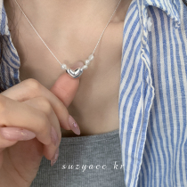 suzyacc kr irregular lentils pure silver pearl necklace woman 2023 new light lavish and small crowdfolded wearing collarbone chain