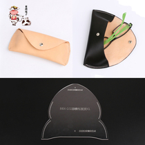 diy handmade leather leather glasses case sun glasses bag glasses bag acrylic plate drawing template paper grid sample
