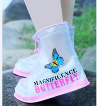 Japanese GP children rain shoe cover waterproof non-slip rainy day children cartoon Primary School students silicone middle tube rain boots cover
