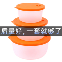 Large capacity plastic crisper set student lunch box microwave oven round bowl frozen storage lunch box with lid