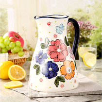 Nordic Ceramic Cold Kettle Ceramic Kettle Cold Kettle Large Capacity Heat Resistant Creative Flower Tea Pot Vase Ornament