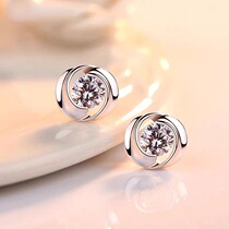 S925 sterling silver rose earrings female fashion Joker simple earrings to give girlfriends gifts