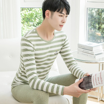 Pure cotton mens autumn clothes autumn pants suit teenagersthin section All cotton junior high school high school students spring and autumn warm underwear man