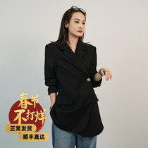 Meiyang MEIYANG (spot) Leaning Tower of Pisa suit temperament black straight suit coat spring and autumn winter women
