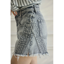  MEIYANG MEIYANG (spot)spray denim shorts light-colored high-waist A-line thin riding loose hot pants