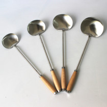 Stainless steel stir-fried spoon cooking spoon chef restaurant Guizhou home creative non-magnetic long handle pot shovel soup spoon kitchenware